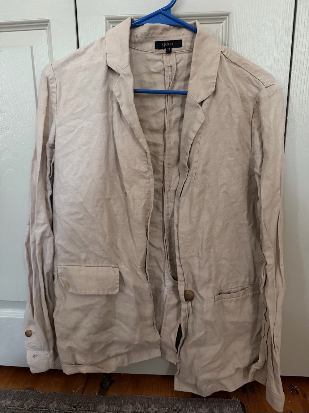Quince Women's Linen Light Beige Unstructured Blazer